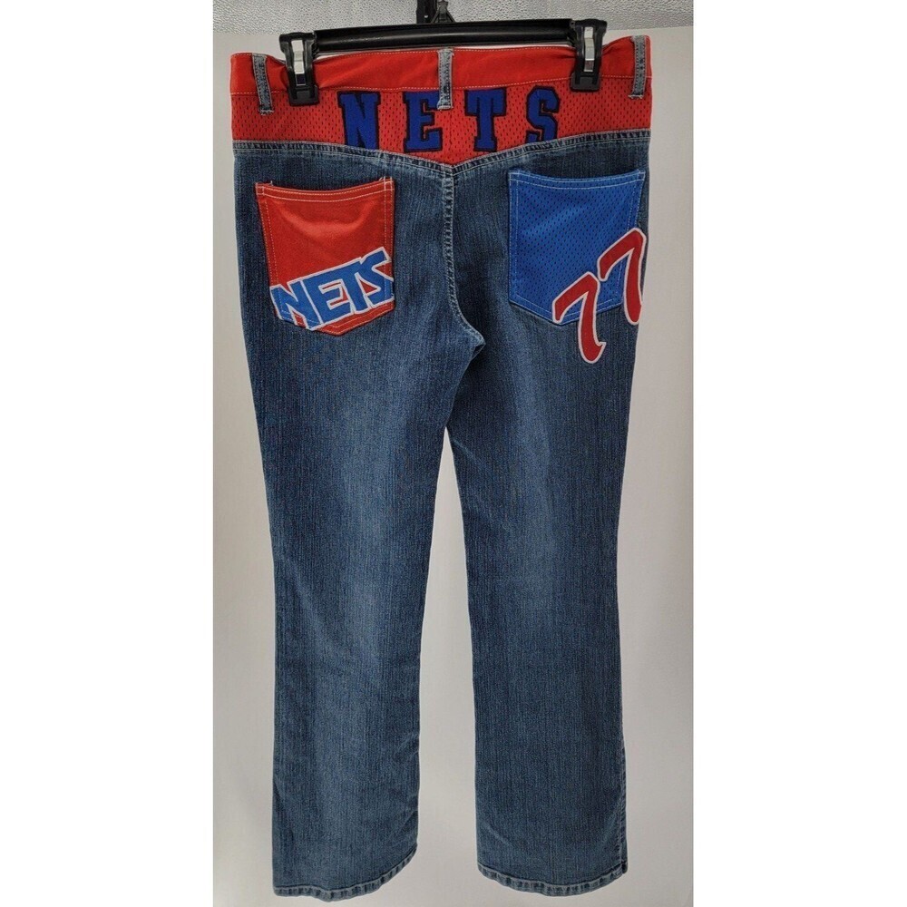 NBA NJ NETS Jeans Womens Flare Retro Basketball Patches G III

RARE Vintage